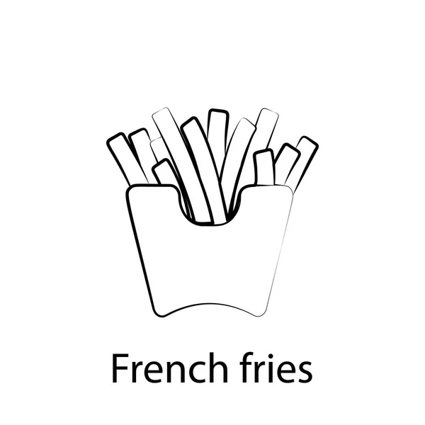 Fast-Food patates kızartması anahat simgesi. Gıda illüstrasyon simgesi öğesi. İşaretler ve semboller Web, logo, mobil uygulama, ui, UX için kullanılabilir