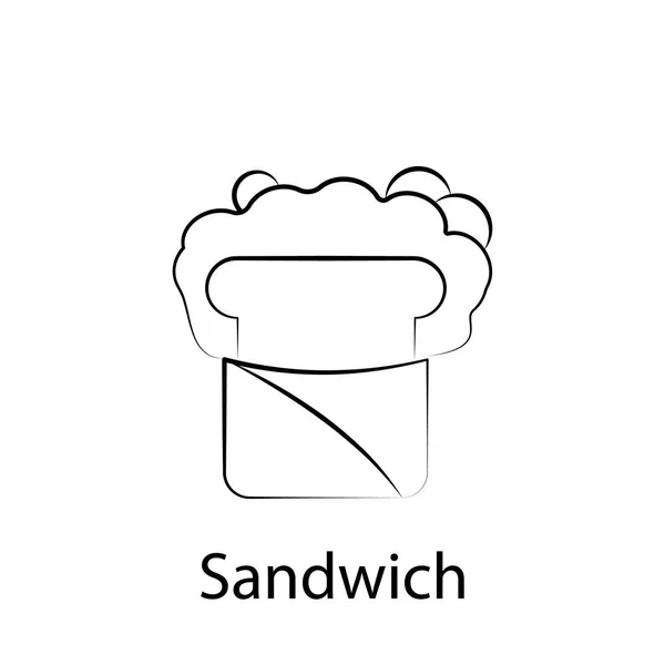 Fast Food sandviç anahat simgesi. Gıda illüstrasyon simgesi öğesi. İşaretler ve semboller Web, logo, mobil uygulama, ui, UX için kullanılabilir — Stok Vektör