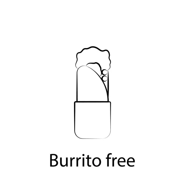 Fast-Food-Burrito, freie Umrisse Symbol. Element der Illustration von Lebensmitteln. Zeichen und Symbole können für Web, Logo, mobile App, ui, ux verwendet werden — Stockvektor