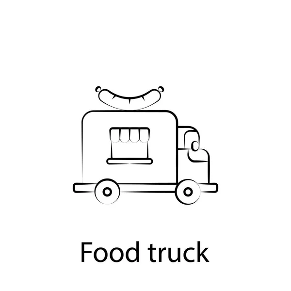 Fast-Food-Truck umreißen Symbol. Element der Illustration von Lebensmitteln. Zeichen und Symbole können für Web, Logo, mobile App, ui, ux verwendet werden — Stockvektor