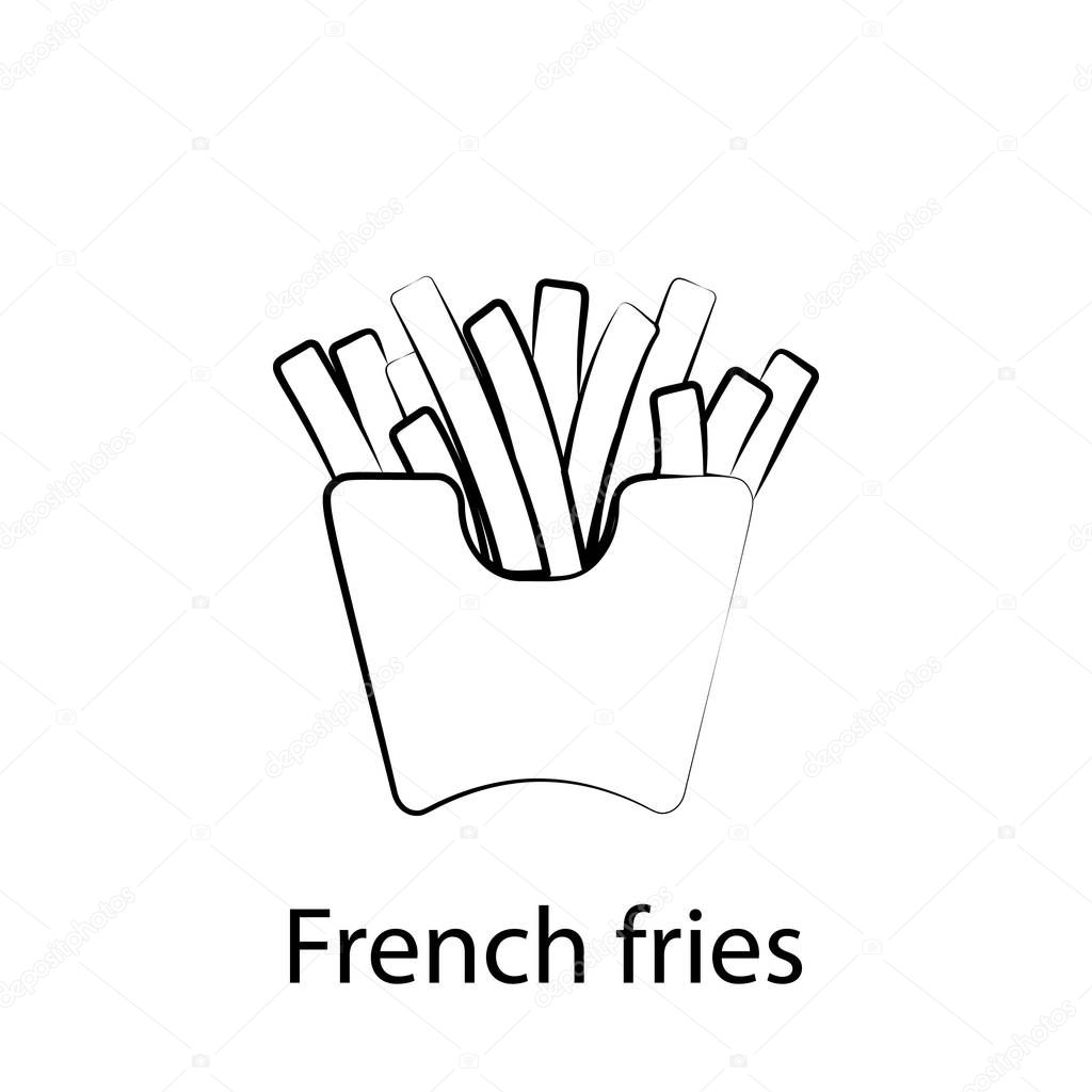 fast food french fries outline icon. Element of food illustration icon. Signs and symbols can be used for web, logo, mobile app, UI, UX