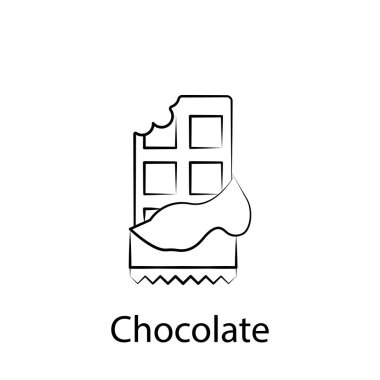 Fast Food çikolata anahat simgesi. Gıda illüstrasyon simgesi öğesi. İşaretler ve semboller Web, logo, mobil uygulama, ui, UX için kullanılabilir