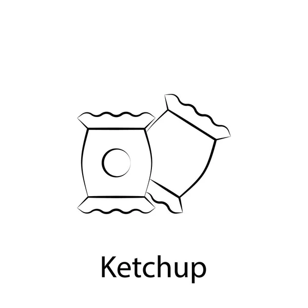 Fast-Food-Ketchup umreißen Symbol. Element der Illustration von Lebensmitteln. Zeichen und Symbole können für Web, Logo, mobile App, ui, ux verwendet werden — Stockvektor