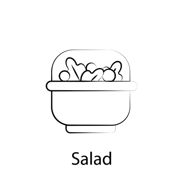 Hızlı gıda salata anahat simgesi. Gıda illüstrasyon simgesi öğesi. İşaretler ve semboller Web, logo, mobil uygulama, ui, UX için kullanılabilir — Stok Vektör