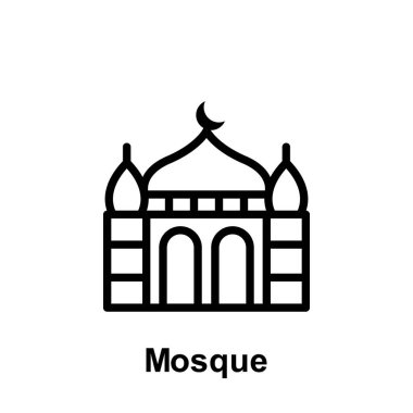 Ramazan Camii anahat simgesi. Ramazan günü illüstrasyon simgesi öğesi. İşaretler ve semboller Web, logo, mobil uygulama, ui, UX için kullanılabilir
