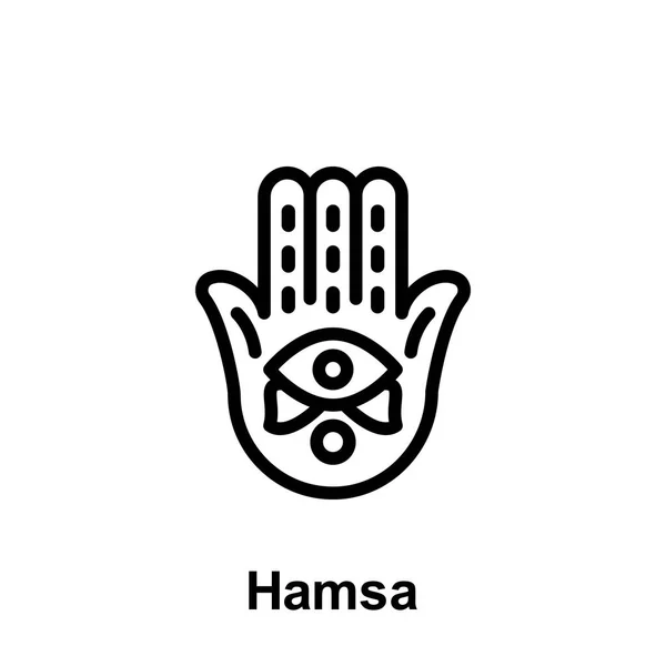 Ramadan Hamsa Hamza ikona zarys. Element Ramadan ikona ilustracji dzień. Znaki i symbole mogą być używane do Internetu, logo, aplikacji mobilnej, UI, UX — Wektor stockowy