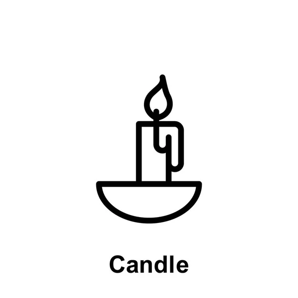 Icono del contorno de la vela de Ramadán. Elemento del icono de ilustración del día de Ramadán. Los signos y símbolos se pueden utilizar para la web, logotipo, aplicación móvil, interfaz de usuario, UX — Archivo Imágenes Vectoriales