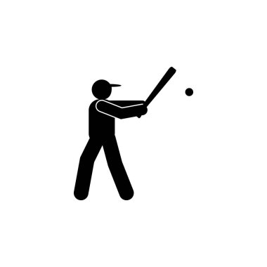 insan topu sportif glif simgesi. Beyzbol spor illüstrasyon simgesi öğesi. İşaretler ve semboller Web, logo, mobil uygulama, ui, UX için kullanılabilir