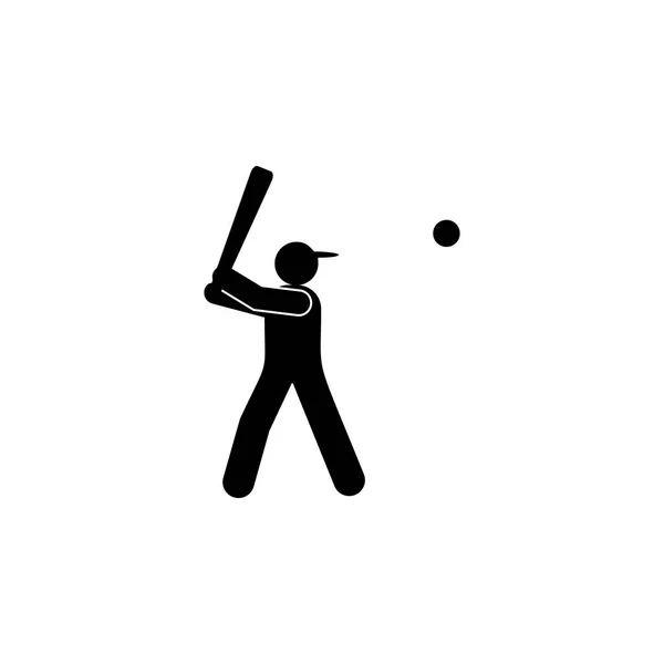 man batter ball glyph icon. Element of baseball sport illustration icon. Signs and symbols can be used for web, logo, mobile app, UI, UX