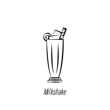kahve milkshake el çizmek simgesi. Kahve illüstrasyon simgesi öğesi. İşaretler ve semboller Web, logo, mobil uygulama, ui, UX için kullanılabilir