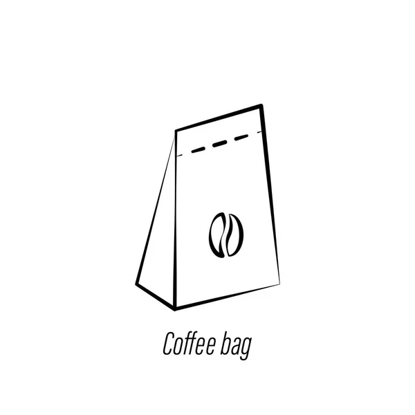 Kaffeetasche Hand zeichnen Symbol. Element der Kaffee-Illustration Symbol. Zeichen und Symbole können für Web, Logo, mobile App, ui, ux verwendet werden — Stockvektor