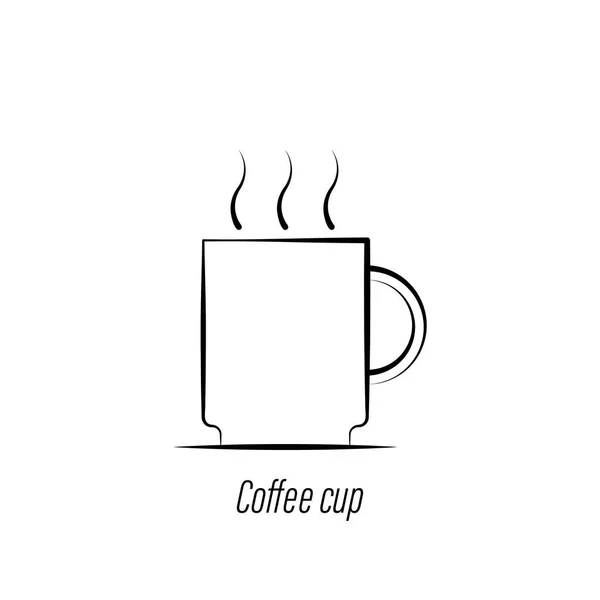 Copo de café mão desenhar ícone. Elemento de ícone de ilustração de café. Sinais e símbolos podem ser usados para web, logotipo, aplicativo móvel, UI, UX —  Vetores de Stock