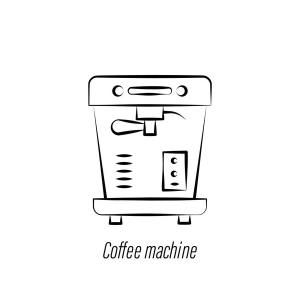 Koffiemachine hand draw icoon. Element van de koffie illustratie icoon. De tekens en de symbolen kunnen voor web, embleem, mobiele app, ui, UX worden gebruikt — Stockvector