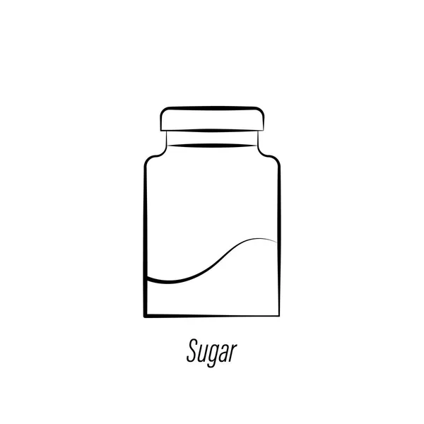 Ikona cukru ręcznego rysowania kawy. Element ikony ilustracji kawy. Znaki i symbole mogą być używane do Internetu, logo, aplikacji mobilnej, UI, UX — Wektor stockowy