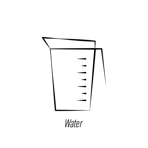 Café agua mano dibujar icono. Elemento del icono de ilustración de café. Los signos y símbolos se pueden utilizar para la web, logotipo, aplicación móvil, interfaz de usuario, UX — Vector de stock