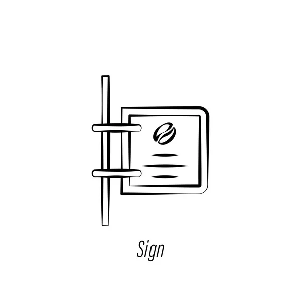 Ikona rysowania dłoni znak kawy. Element ikony ilustracji kawy. Znaki i symbole mogą być używane do Internetu, logo, aplikacji mobilnej, UI, UX — Wektor stockowy