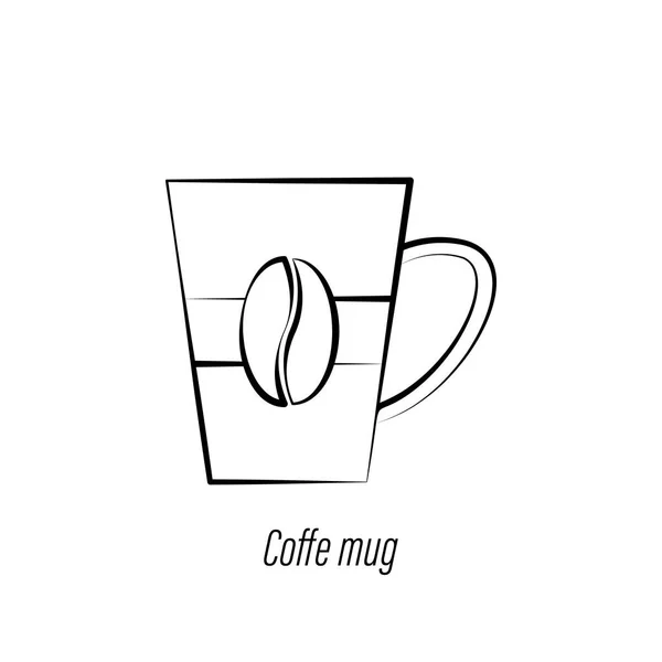 Taza de café mano dibujar icono. Elemento del icono de ilustración de café. Los signos y símbolos se pueden utilizar para la web, logotipo, aplicación móvil, interfaz de usuario, UX — Vector de stock