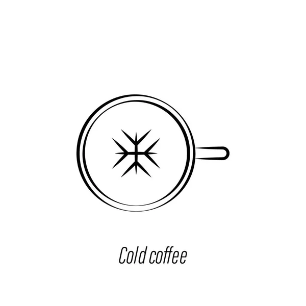 Café frío mano dibujar icono. Elemento del icono de ilustración de café. Los signos y símbolos se pueden utilizar para la web, logotipo, aplicación móvil, interfaz de usuario, UX — Archivo Imágenes Vectoriales