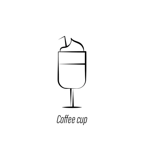 Иконка для рисования чашки кофе. Relement of coffee illustration icon. Знаки и символы могут быть использованы для веб, логотип, мобильное приложение, пользовательский интерфейс, UX — стоковый вектор