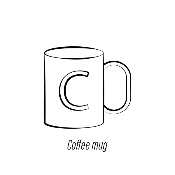 Caneca de café mão desenhar ícone. Elemento de ícone de ilustração de café. Sinais e símbolos podem ser usados para web, logotipo, aplicativo móvel, UI, UX —  Vetores de Stock
