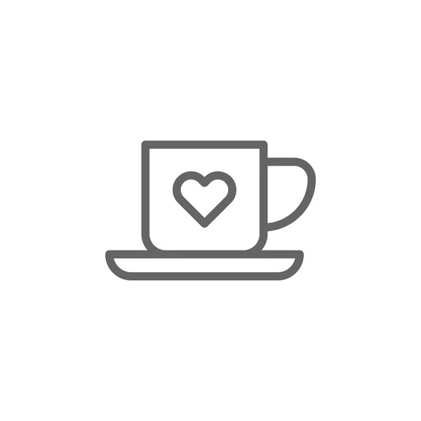Ibu hari cangkir kopi outline ikon. Elemen ikon ilustrasi hari ibu. Tanda dan simbol dapat digunakan untuk web, logo, aplikasi mobile, UI, UX - Stok Vektor
