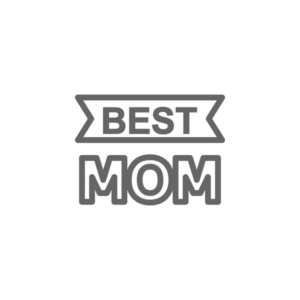 Muttertag am besten Mama umreißen Symbol. Element des Muttertags Illustration Symbol. Zeichen und Symbole können für Web, Logo, mobile App, ui, ux verwendet werden — Stockvektor