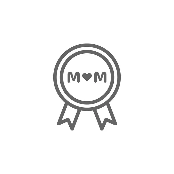 Icône de contour de médaille de fête des mères. Élément de l'icône illustration de la fête des mères. Signes et symboles peuvent être utilisés pour le web, logo, application mobile, UI, UX — Image vectorielle