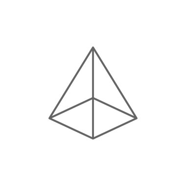 geometrik şekiller, kare tabanlı piramit anahat simgesi. Geometrik şekiller illüstrasyon simgesinin elemanları. İşaretler ve semboller web, logo, mobil uygulama, Ui, Ux için kullanılabilir