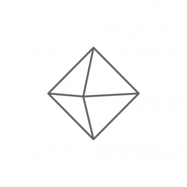 geometrik şekiller, octahedron anahat simgesi. Geometrik şekiller illüstrasyon simgesinin elemanları. İşaretler ve semboller web, logo, mobil uygulama, Ui, Ux için kullanılabilir