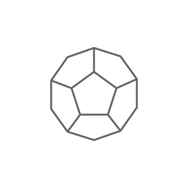 geometrik şekiller, dodecahedron anahat simgesi. Geometrik şekiller illüstrasyon simgesinin elemanları. İşaretler ve semboller web, logo, mobil uygulama, Ui, Ux için kullanılabilir