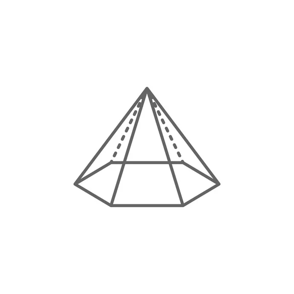 Figuras geométricas, icono de contorno de pirámide hexagonal. Elementos de figuras geométricas icono de la ilustración. Los signos y símbolos se pueden utilizar para la web, logotipo, aplicación móvil, interfaz de usuario, UX — Archivo Imágenes Vectoriales
