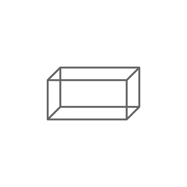 Figuras geométricas, ícone de contorno cuboide. Elementos de figuras geométricas ícone ilustração. Sinais e símbolos podem ser usados para web, logotipo, aplicativo móvel, UI, UX —  Vetores de Stock