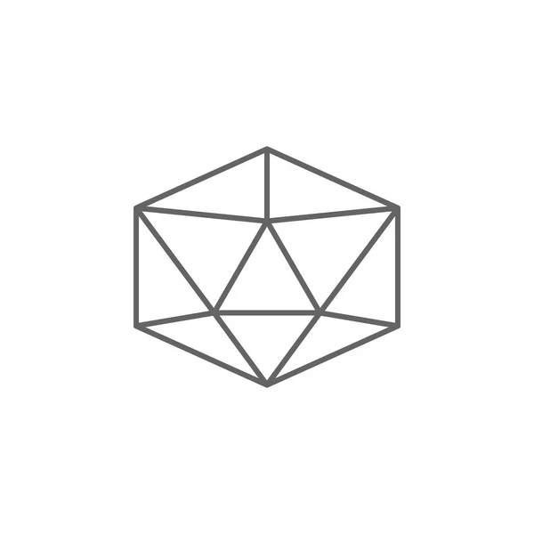 Geometrische Figuren, Ikosaeder-Umrisssymbol. Elemente der geometrischen Figuren Illustration Symbol. Zeichen und Symbole können für Web, Logo, mobile App, ui, ux verwendet werden — Stockvektor