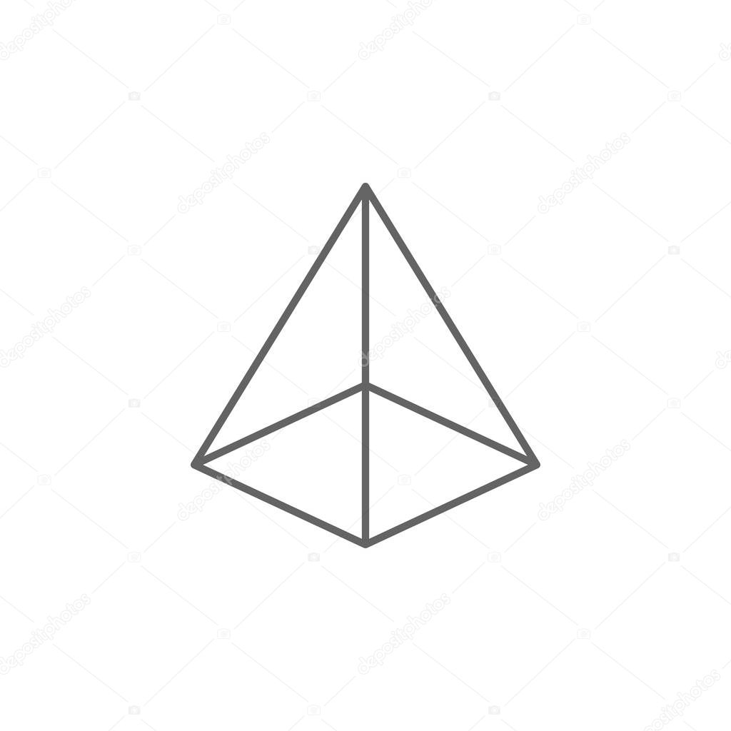 geometric figures, square based pyramid outline icon. Elements of geometric figures illustration icon. Signs and symbols can be used for web, logo, mobile app, UI, UX