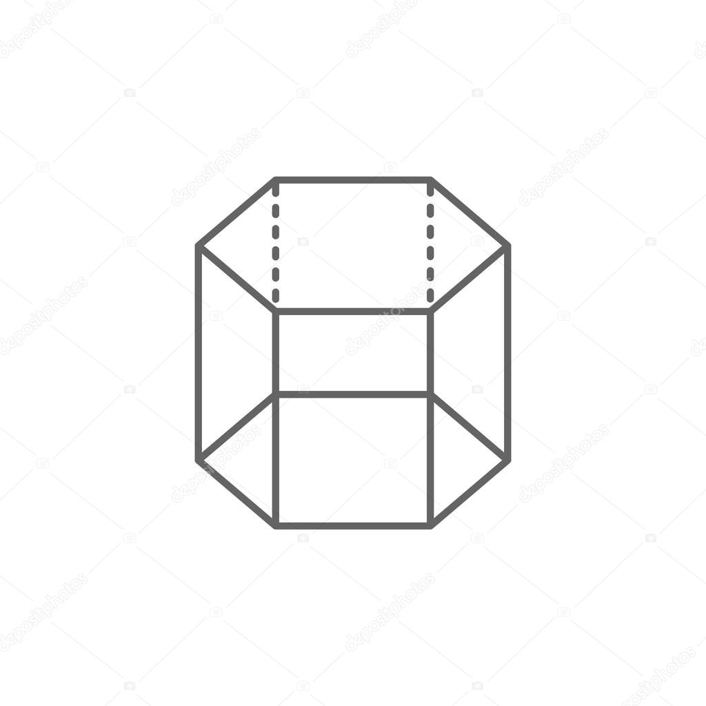 geometric figures, hexagonal prism outline icon. Elements of geometric figures illustration icon. Signs and symbols can be used for web, logo, mobile app, UI, UX