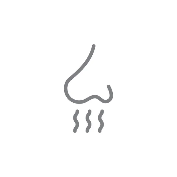Nariz y olor a humo icono del contorno. Elementos de las actividades de fumar icono de ilustración. Los signos y símbolos se pueden utilizar para la web, logotipo, aplicación móvil, interfaz de usuario, UX — Vector de stock
