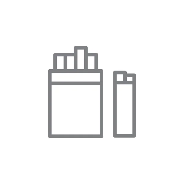 Icône de contour des cigarettes. Éléments de l'icône d'illustration des activités fumeurs. Signes et symboles peuvent être utilisés pour le web, logo, application mobile, UI, UX — Image vectorielle