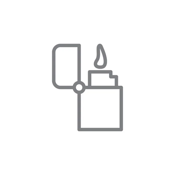 Icône de contour zippo. Éléments de l'icône d'illustration des activités fumeurs. Signes et symboles peuvent être utilisés pour le web, logo, application mobile, UI, UX — Image vectorielle