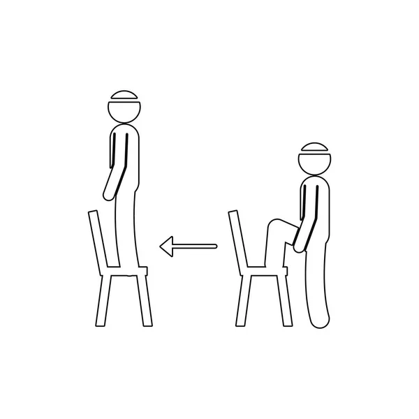 Fitness, adım, sandalye anahat simgesi. Fitness illüstrasyon unsuru. İşaretler ve semboller simgesi web, logo, mobil uygulama, Ui, Ux için kullanılabilir — Stok Vektör