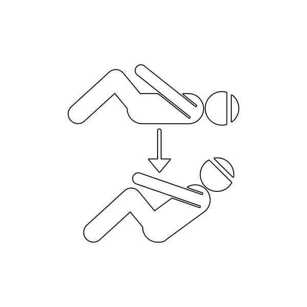 Forme physique, béquille, icône de contour d'entraînement. Élément d'illustration de fitness. Signes et symboles icône peut être utilisé pour le web, logo, application mobile, UI, UX — Image vectorielle