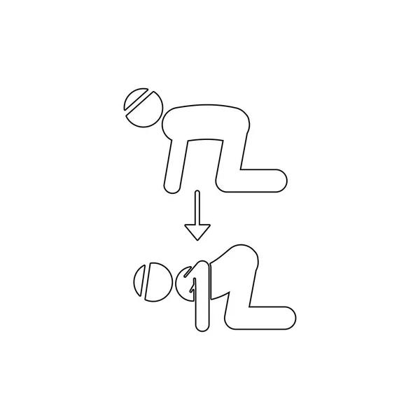 Fitness, doblado de rodilla, icono del contorno de la postura. Elemento de la ilustración de fitness. Signos y símbolos icono se puede utilizar para la web, logotipo, aplicación móvil, interfaz de usuario, UX — Archivo Imágenes Vectoriales