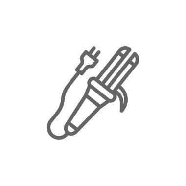 saç curler anahat simgesi. Güzellik ve Kozmetik illüstrasyon simgesi Elemanları. İşaretler ve semboller web, logo, mobil uygulama, Ui, Ux için kullanılabilir