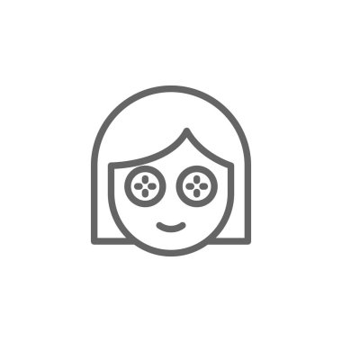 yüz maskesi anahat simgesi. Güzellik ve Kozmetik illüstrasyon simgesi Elemanları. İşaretler ve semboller web, logo, mobil uygulama, Ui, Ux için kullanılabilir