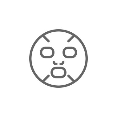 yüz maskesi anahat simgesi. Güzellik ve Kozmetik illüstrasyon simgesi Elemanları. İşaretler ve semboller web, logo, mobil uygulama, Ui, Ux için kullanılabilir