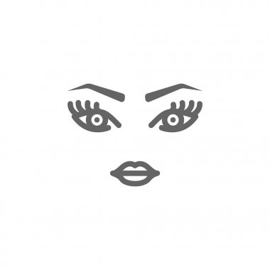 makyaj, yüz anahat simgesi. Güzellik ve Kozmetik illüstrasyon simgesi Elemanları. İşaretler ve semboller web, logo, mobil uygulama, Ui, Ux için kullanılabilir