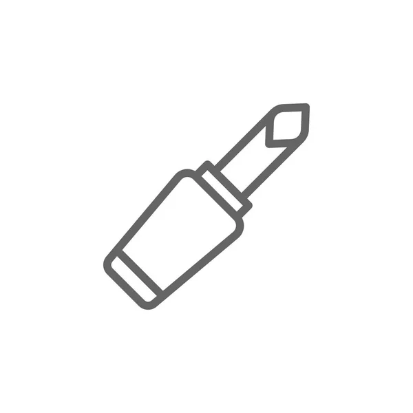 Icono del contorno de lápiz labial. Elementos de belleza y cosméticos icono de la ilustración. Los signos y símbolos se pueden utilizar para la web, logotipo, aplicación móvil, interfaz de usuario, UX — Vector de stock