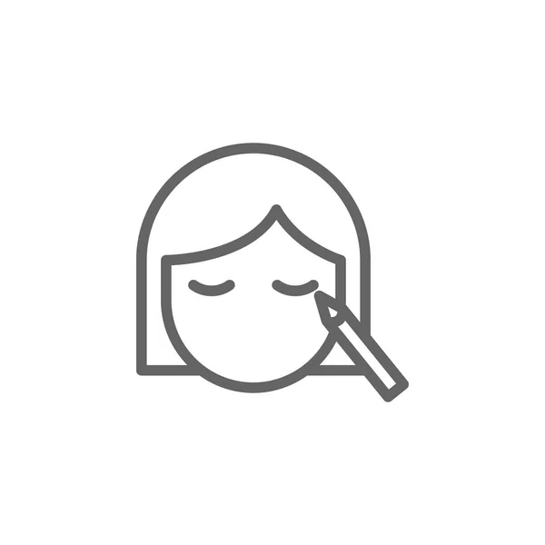 Макияж, женщина очертания значок. Значок "Элементы красоты и косметики". Знаки и символы могут быть использованы для веб, логотип, мобильное приложение, пользовательский интерфейс, UX — стоковый вектор