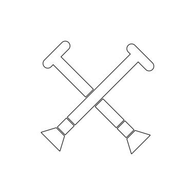 tıbbi baston anahat simgesi. İşaretler ve semboller web, logo, mobil uygulama, Ui, Ux için kullanılabilir