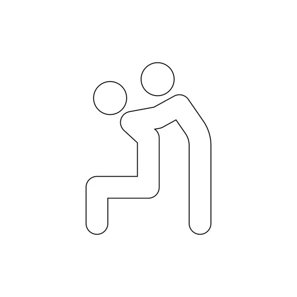Humano fazendo ícone esboço de massagem. Sinais e símbolos podem ser usados para web, logotipo, aplicativo móvel, UI, UX — Vetor de Stock