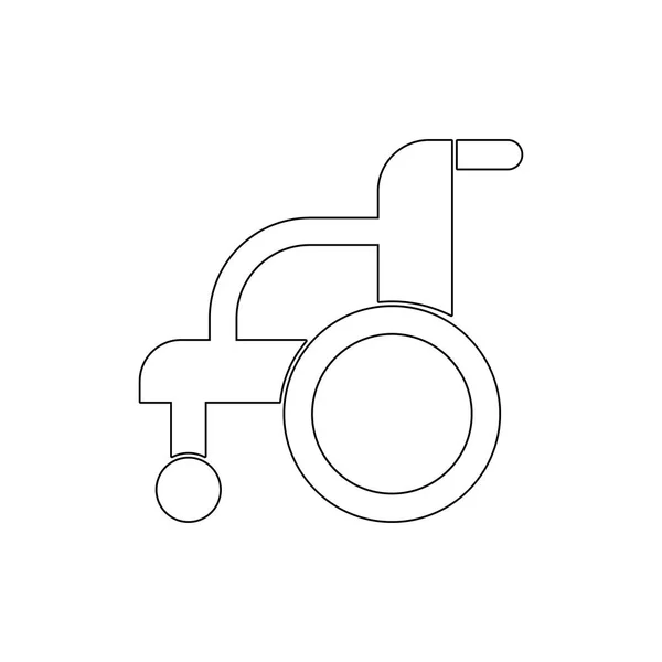 Discapacidad silla de ruedas icono contorno. Los signos y símbolos se pueden utilizar para la web, logotipo, aplicación móvil, interfaz de usuario, UX — Vector de stock